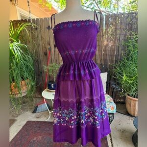 VINTAGE Semi Sheer Purple Dress Size Small